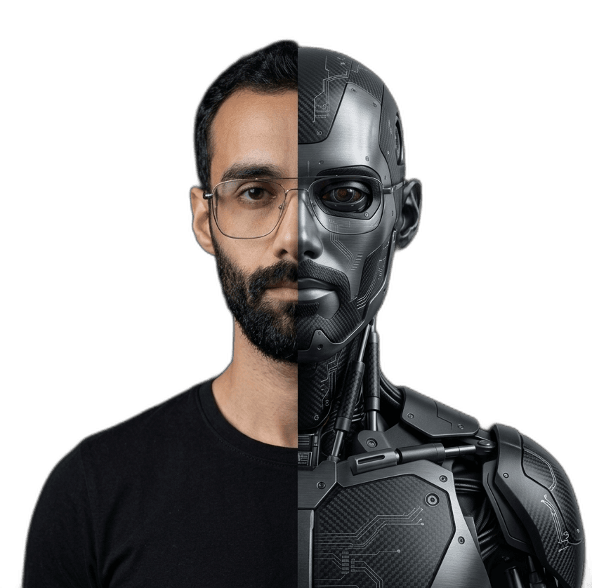 Saif Pasha, half human, half machine