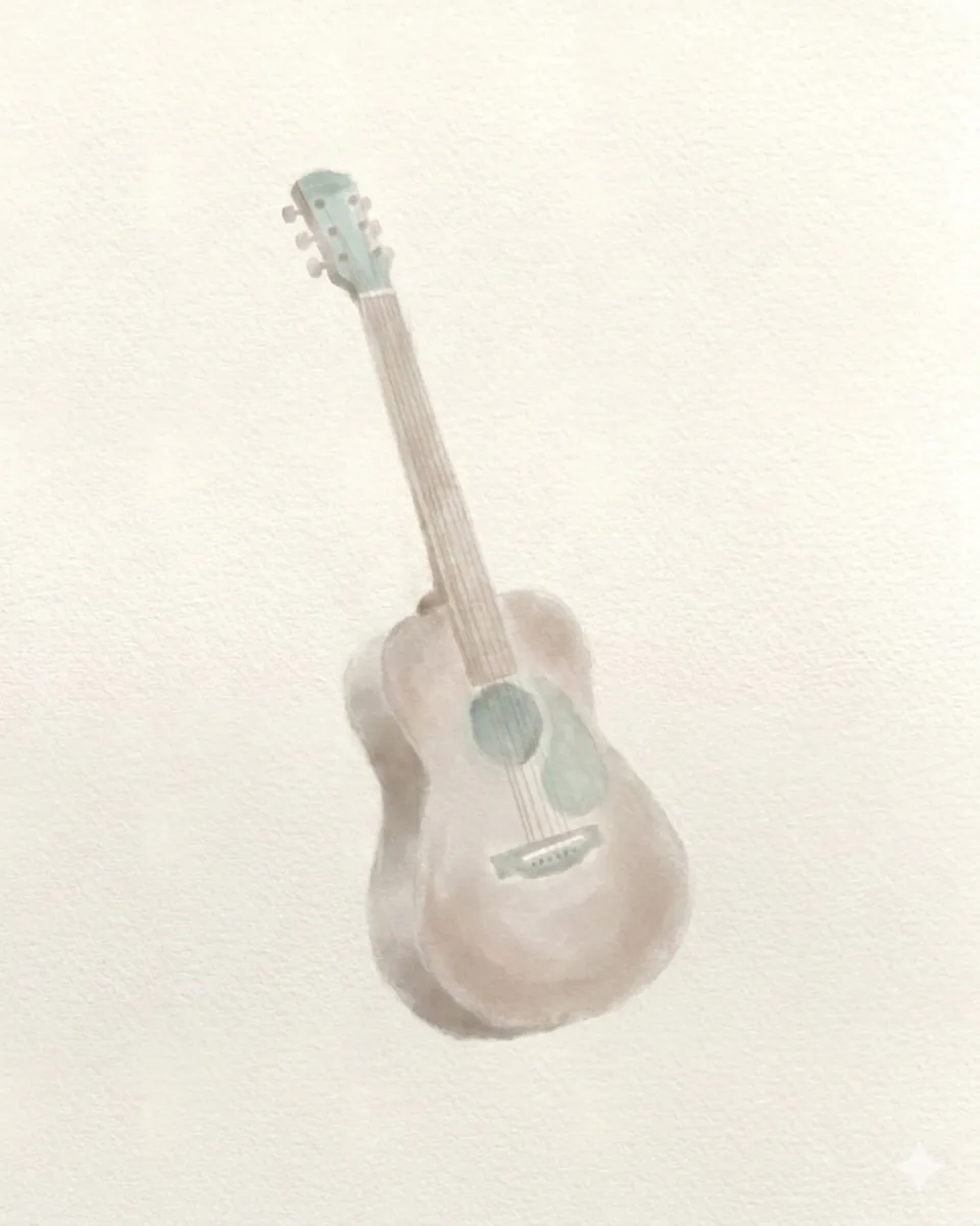 A guitar from the team's own tries, in heavier washes