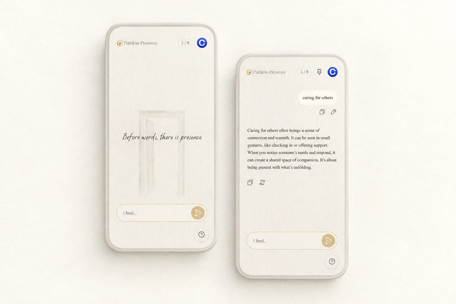 The Door on two phones, its opening screen and a conversation with the agent