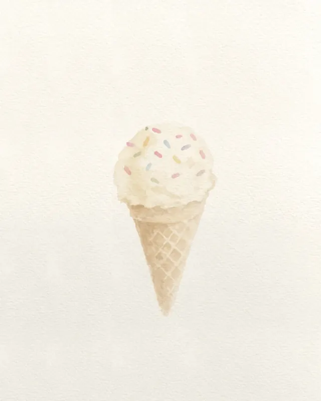 An ice cream cone with sprinkles