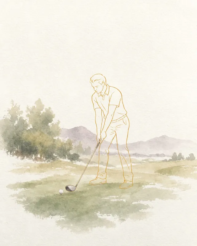 A golfer on a course